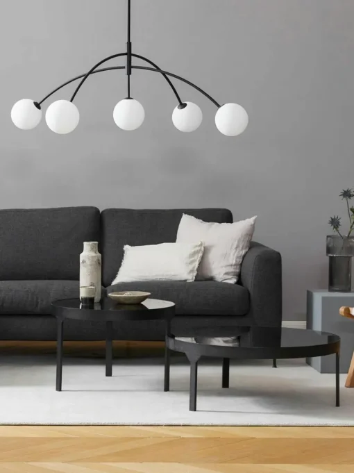 Große Pendelleuchte Heaven aus Opalglas