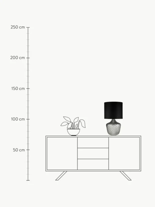 Große Tischlampe Brilliant Jewel aus Glas