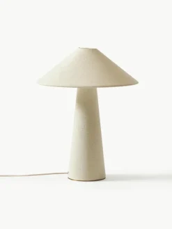 Große Tischlampe Ilena aus Leinen