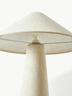 Große Tischlampe Ilena aus Leinen