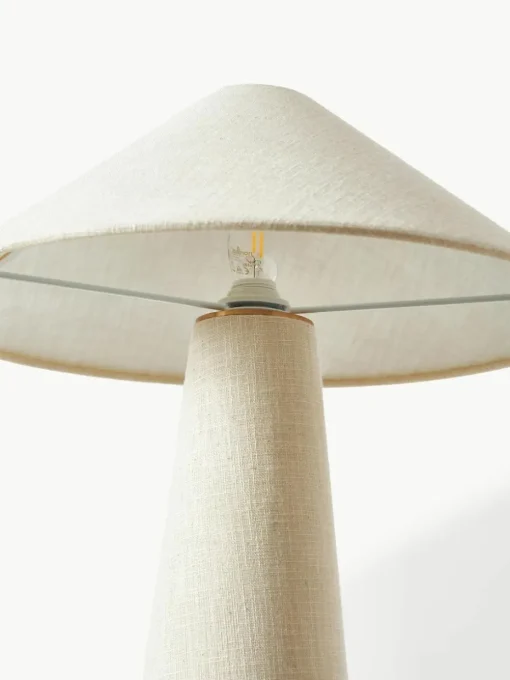 Große Tischlampe Ilena aus Leinen