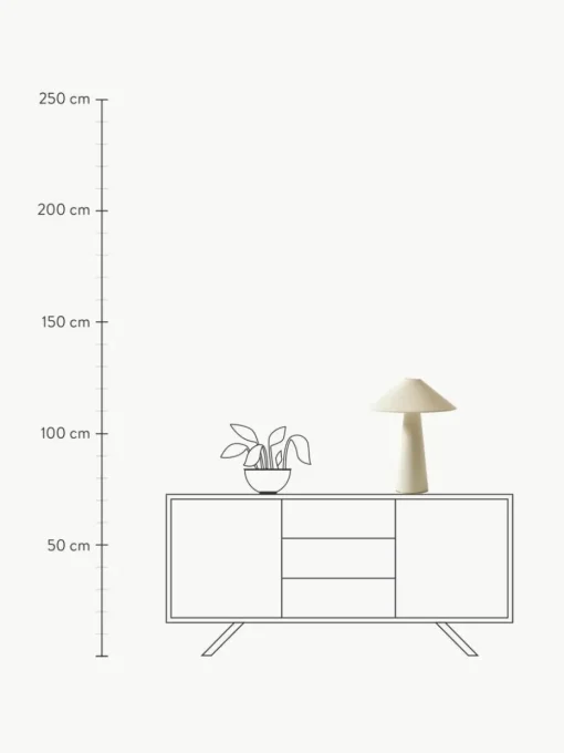Große Tischlampe Ilena aus Leinen