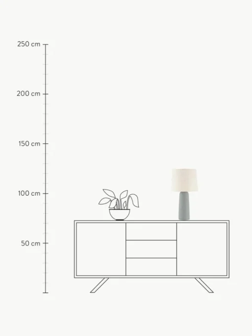Große Tischlampe Kaya mit Betonfuß