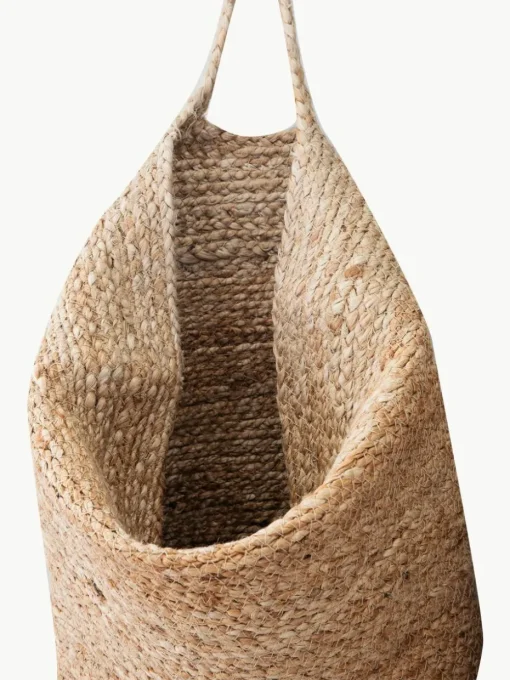 Großer Aufbewahrungskorb Mira aus Hanf, H 48 cm