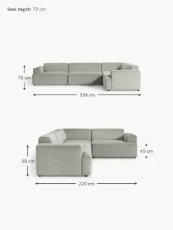 Großes Ecksofa Melva (4-Sitzer) aus Cord