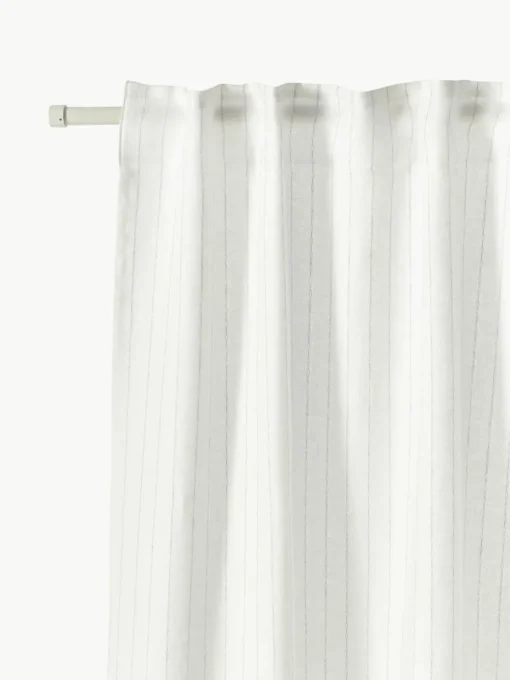 Halbtransparente Gardine Birch mit Schlaufenband, 2 Stück