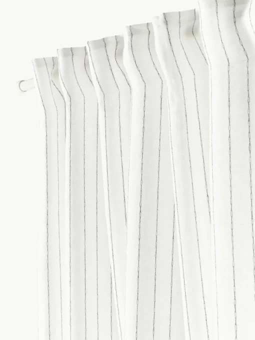 Halbtransparente Gardine Birch mit Schlaufenband, 2 Stück