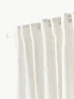 Halbtransparente Gardine Birch mit Schlaufenband, 2 Stück