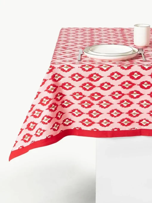 Handbedruckte Baumwoll-Tischdecke Atahan