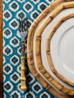 Handbedruckte Baumwoll-Tischsets Sarp, 4 Stück