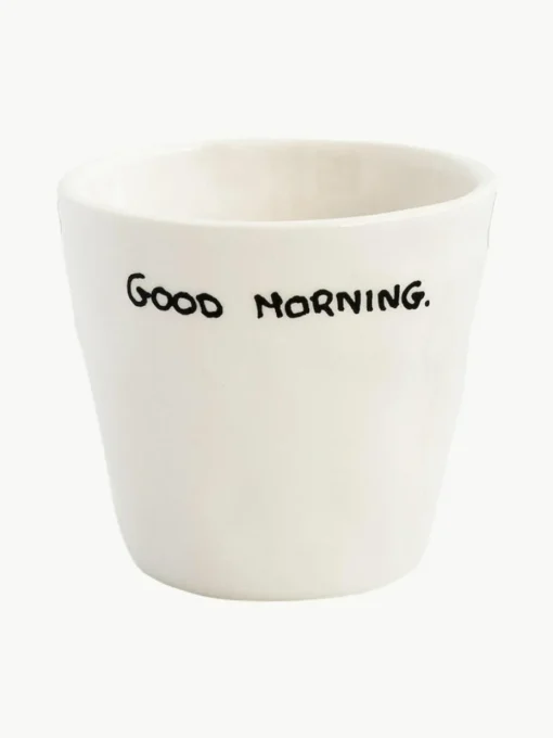 Handbemalte Espressobecher Good Morning, 6 Stück