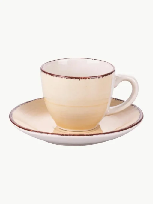 Handbemalte Espressotassen Baita mit Untertassen, 6er-Set