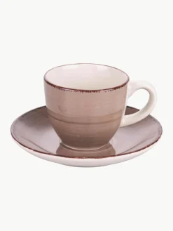 Handbemalte Espressotassen Baita mit Untertassen, 6er-Set