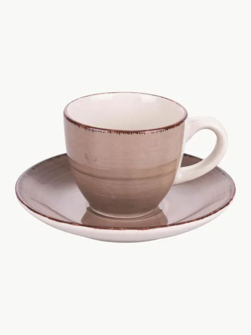 Handbemalte Espressotassen Baita mit Untertassen, 6er-Set