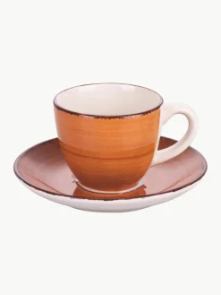 Handbemalte Espressotassen Baita mit Untertassen, 6er-Set
