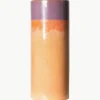 Handbemalte Keramik-Vase 70's mit reaktiver Glasur, H 19 cm