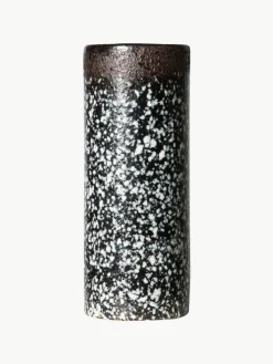Handbemalte Keramik-Vase 70's mit reaktiver Glasur, H 19 cm