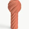 Handbemalte Keramik-Vase Twist Pillar, H 34 cm
