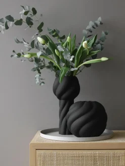 Handbemalte Keramik-Vase Twist Ball, H 20 cm