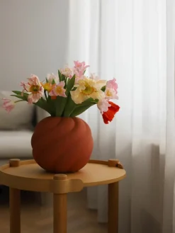Handbemalte Keramik-Vase Twist Ball, H 20 cm