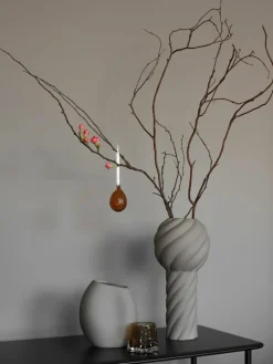 Handbemalte Keramik-Vase Twist Pillar, H 34 cm