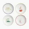Handbemalte Kuchenteller Bliss mit weihnachtlichem Design, 4er-Set