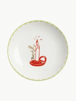 Handbemalte Kuchenteller Bliss mit weihnachtlichem Design, 4er-Set