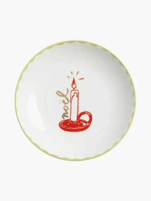 Handbemalte Kuchenteller Bliss mit weihnachtlichem Design, 4er-Set