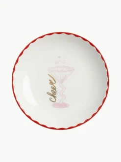 Handbemalte Kuchenteller Bliss mit weihnachtlichem Design, 4er-Set
