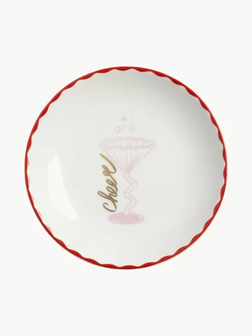Handbemalte Kuchenteller Bliss mit weihnachtlichem Design, 4er-Set