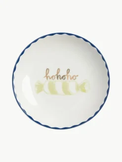Handbemalte Kuchenteller Bliss mit weihnachtlichem Design, 4er-Set