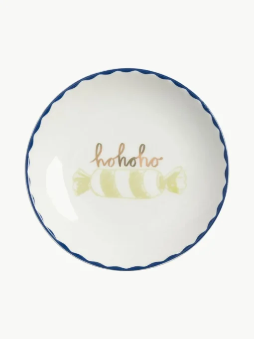 Handbemalte Kuchenteller Bliss mit weihnachtlichem Design, 4er-Set