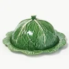 Handbemalte Servierplatte Cabbage mit Abdeckung