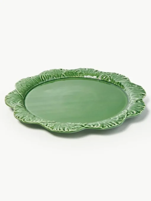 Handbemalte Servierplatte Cabbage mit Abdeckung