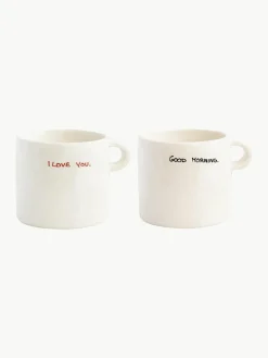 Handbemalte Tassen Perfect Morning, 2er-Set