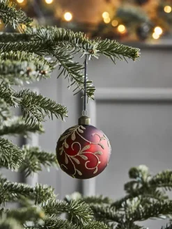 Handbemalte Weihnachtskugeln Flori, 4 Stück