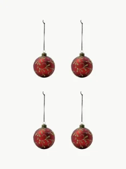 Handbemalte Weihnachtskugeln Flori, 4 Stück
