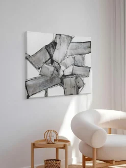 Handbemalter Leinwanddruck Dark Abstract
