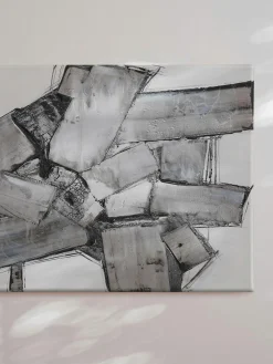 Handbemalter Leinwanddruck Dark Abstract