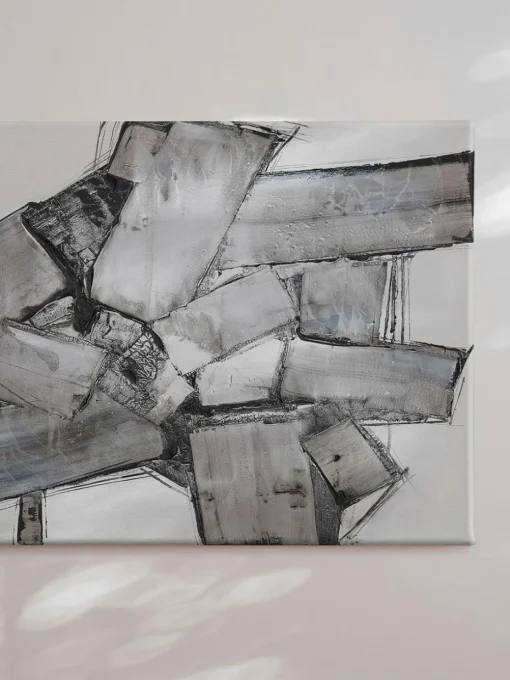 Handbemalter Leinwanddruck Dark Abstract