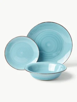 Handbemaltes Geschirr-Set Baita, 6 Personen (18-tlg.)