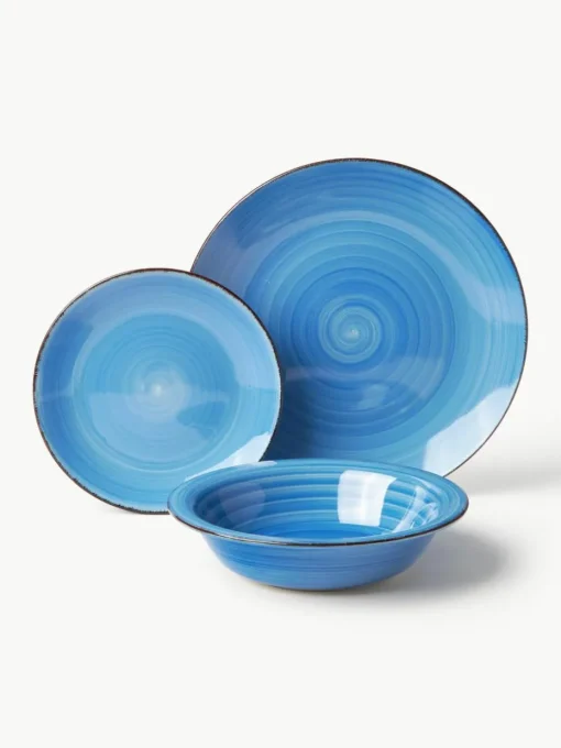 Handbemaltes Geschirr-Set Baita, 6 Personen (18-tlg.)