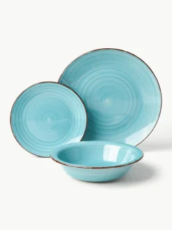 Handbemaltes Geschirr-Set Baita, 6 Personen (18-tlg.)