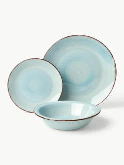 Handbemaltes Geschirr-Set Baita, 6 Personen (18-tlg.)
