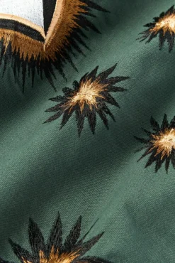 Handbestickte Baumwoll-Kissenhülle Eye