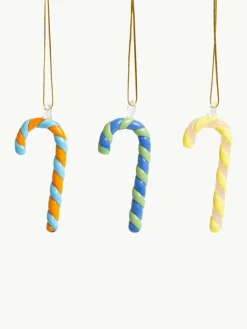 Handgefertigte Baumanhänger Candy Cane, 3er-Set