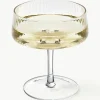 Handgefertigte Champagnerschalen Cami mit Rillenstruktur, 4 Stück