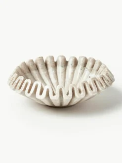 Handgefertigte Deko-Schale Santorini aus Marmor, Ø 18 cm