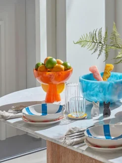 Handgefertigte Deko-Schale Mustique mit Marmor-Optik
