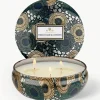Handgefertigte Dreidocht-Duftkerze Japonica Collection (Cade-Holz, Eisenkraut & Lavendel)